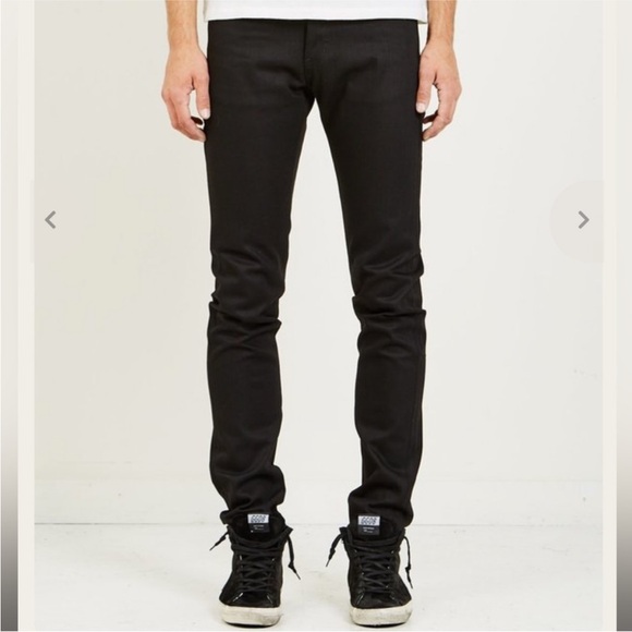 Naked and Famous Super Guy in Solid Black Selvedge Size 33 ( 32x33.5) - Picture 2 of 16